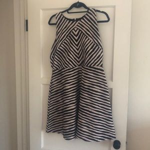 Very flattering black and cream striped minidress